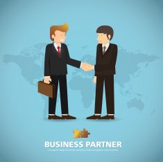 businessman handshake template modern info graphic N5