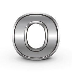 3d metal letter O N2