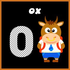 The English alphabet letter O N2