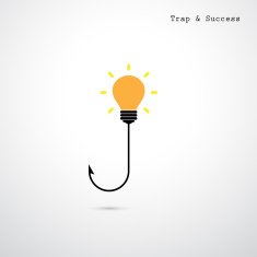 Hooks and light bulbs Trap success concept Business idea