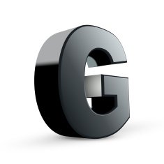 glossy black alphabet G N2