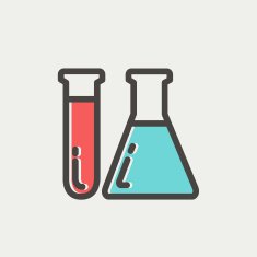 Test tube and beaker thin line icon N5