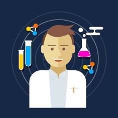 chemist scientist lab vector illustration