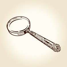 Vintage ancient drawn magnifier