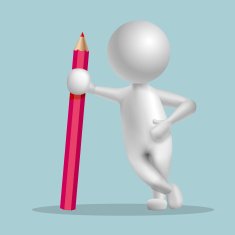 Vector white people and pencil