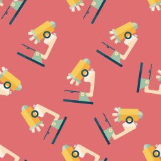 microscope flat icon eps10 seamless pattern background N4