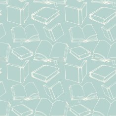 Seamless pattern with outline decorative books