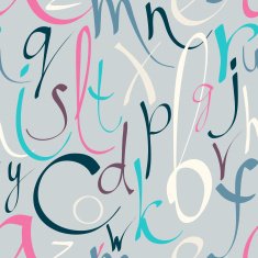 Seamless pattern with hand drawn alphabet N5