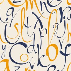 Seamless pattern with hand drawn alphabet N7