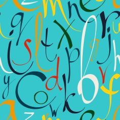 Seamless pattern with hand drawn alphabet N8