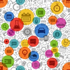 Seamless background of different web icons