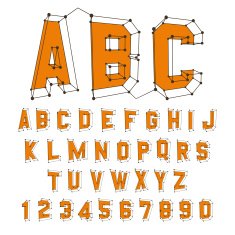 Alphabet set 3d vector illustration Design elements N3