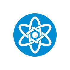 Atom part on white background vector icon