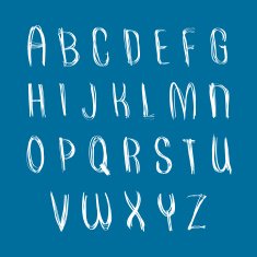 Script handwritten font vector vector alphabet letters N2
