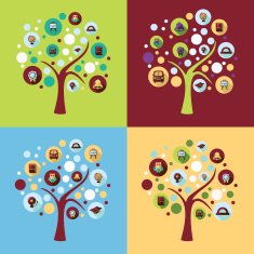 Flat concept set modern design with shadow education icons N27