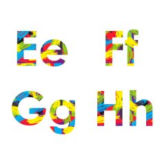 set of colorful alphabets on abstract background N2