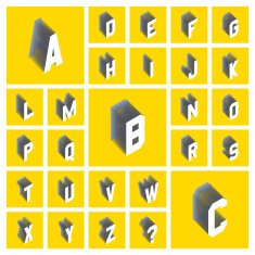 Alphabet set 3d vector illustration Design elements N4