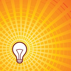 light bulb over yellow background idea vector illustration