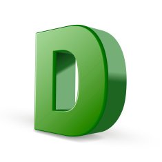 3d green letter D N3