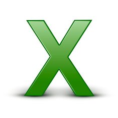 3d green letter X N3