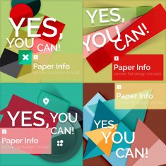 Set of flat design square banners N43