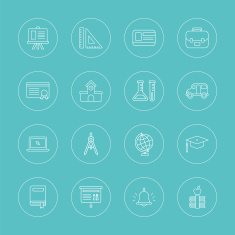School line icon set N9