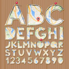 Alphabet and numbers paper craft design cut out by scissors N2