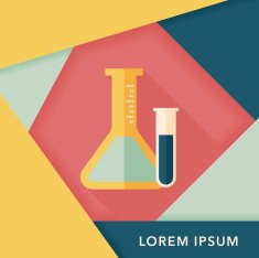 test tube flat icon with long shadow eps10 N33
