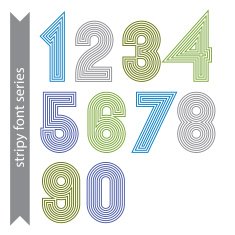 Stripy geometric numbers made with parallel straight lines free image ...