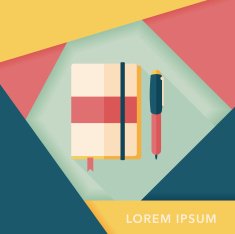 notebook flat icon with long shadow eps10 N82