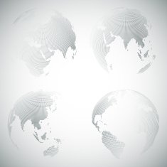 Set of dotted world globes light design vector illustration