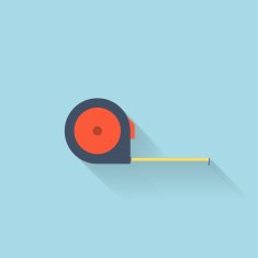 Flat web icon Length ruler