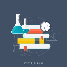 Flat concept education background Back to school Distance learning Study N40