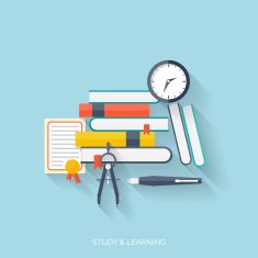 Flat concept education background Back to school Distance learning Study N41