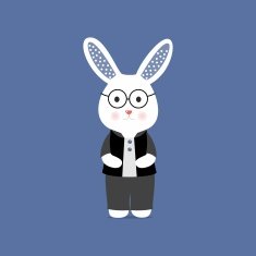 Smart cute Bunny glasses illustration N2