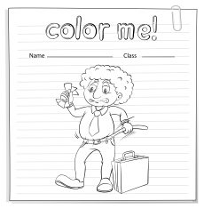 Worksheet with a man