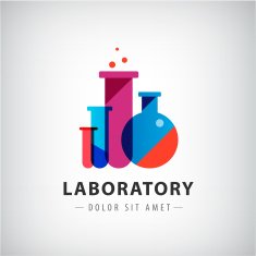 vector laboratory chemical medical test logo icon