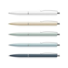 Vector Set of Pens with Metal Caps Isolated N2