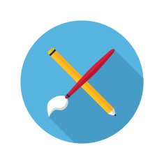 Brush and pencil icon
