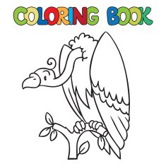 Coloring book of funny vulture N4