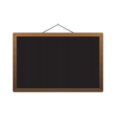 Vector Black chalkboard with brown corners over white