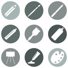 Vector Set of Art Painting and Drawing Icons N8