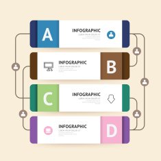 Modern infographic banner with line design template vector illu
