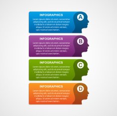 Vector infographic template business silhouette head