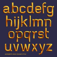 Alphabet gold colour style N2