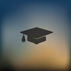 Graduation icon on blurred background N2