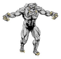 Bulldog scary sports mascot