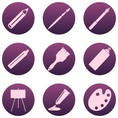Vector Set of Art Painting and Drawing Icons N9