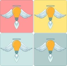Icon Set light bulb lamp as emblem or logo vector N2
