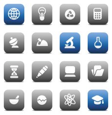 Matt buttons for science and education